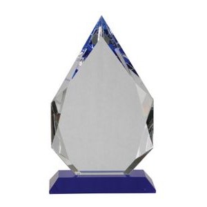 10" Diamond Crystal on Blue Pedestal Base