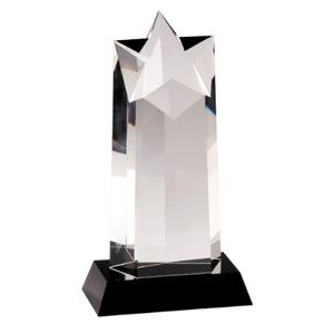 10" Crystal Star Column on Black Pedestal Base 10" Crystal Cup with Gold Handles and Stem