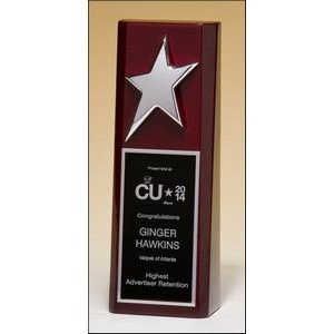 Rosewood Stained Trophy w/Silver Star