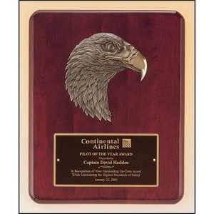 Rosewood Stained Piano Finish Plaque w/Eagle Casting (10.5"x13")