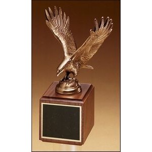 Antique Bronze Eagle Award w/Walnut Base