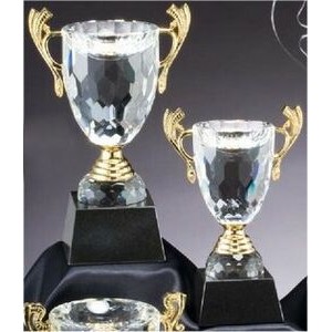 Gold Trim Crystal Loving Cup - Small
