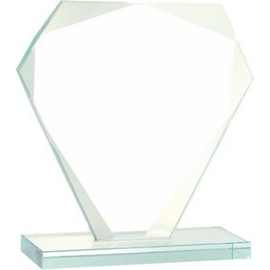 7" Cut Diamond Jade Glass Award