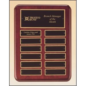 Rosewood Stained Piano Finish Perpetual Plaque w/2 Plate Combinations (12