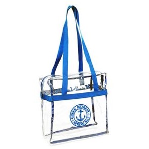 12" x 12" x 6" Clear Zipper Tote with Handles