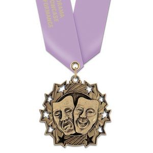 2 1/4" Drama TS Medal w/ Satin Neck Ribbon