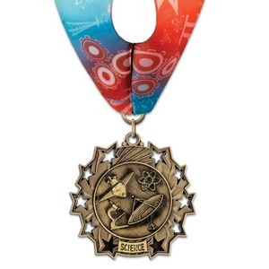 2 1/4" Science TS Medal w/ Stock Millennium Neck Ribbon