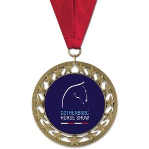 2 3/4" RS14 Full Color Medal w/ Grosgrain Neck Ribbon