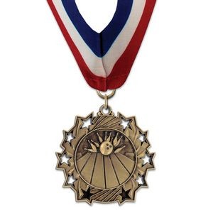 2 1/4" Bowling TS Medal w/ Stock Millennium Neck Ribbon