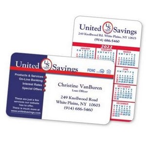 2-Color Calendar & Business Laminated Wallet Card - Spanish Calendar/American Holiday