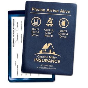 Vinyl "Arrive Alive" Insurance ID Card Holder (4" x 5.625")