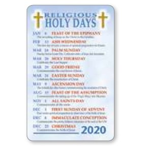 Religious Holy Days Info Panel w/Full-Color Laminated Calendar Card