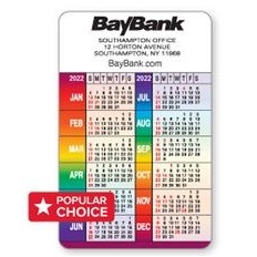 Full Color Laminated Vertical Calendar Wallet Card (Rainbow)