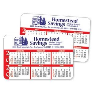 Horizontal 6 Month 2 Sided Calendar Laminated Wallet Card