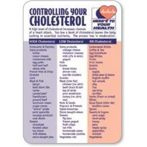 Laminated 2-Color Spanish Controlling Your Cholesterol Information Panel Wallet Card