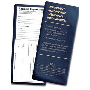 Vinyl Insurance Card Holder w/Auto Accident Instructions (4.25" x 9.25")