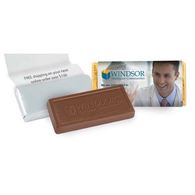 1 oz. Premium Belgian Chocolate Candy Bar w/ 4 Color Process Wrapper