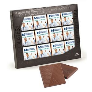 12 Belgian Chocolate Candy Deluxe Squares in Black Gift Box