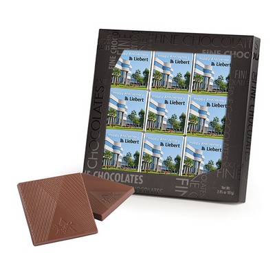 9 Belgian Chocolate Deluxe Squares in Black Gift Box