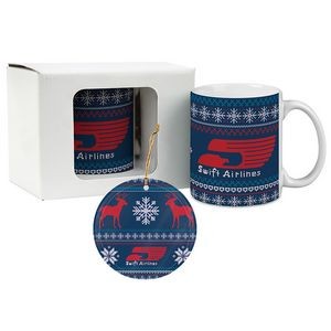 11 Oz. Classic White Mug & Ornament Gift Set