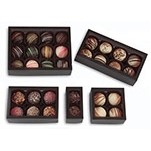 Windowed Black Frosted 4 Piece Candy Box (2 3/4"x2 3/4"x1 3/8")