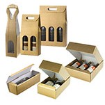 Oro Matte Gold 2 Bottle Italian Wine Box w/Dividers