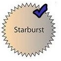 1 3/16" Starburst Embossed Label