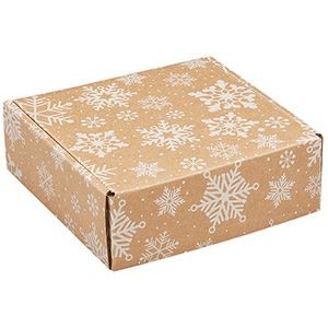Kraft Snowflakes Corrugated Mailer Box (12"x9"x3")