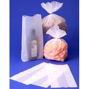 20 Lb. White Hi Density Plastic Bag w/Standard Gusset (8"x5"x19")