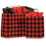 Red Buffalo Plaid Paper Shopping Bag (16"x6"x12")