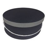 Black w/Gray Band Hat Box (17"x8 1/2")
