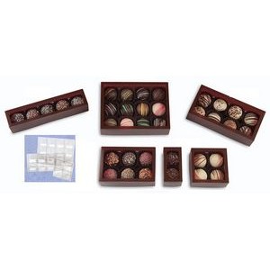 Windowed Brown Frosted 12 Piece Candy Box (4 1/8"x5 1/2"x1 3/8")