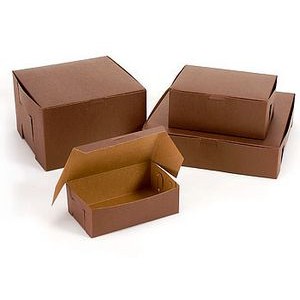 Lock Corner Cocoa Kraft Cake Bakery Box (6 1/4"x3 3/4"x2 1/8")