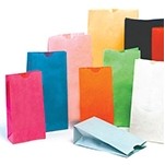 S.O.S. 6 Lb. Stand Up Flat Bottom Lunch Style Color Paper Bag (6"x3 5/8"x11 1/16")