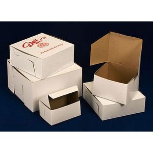 1 Piece Lock Corner White Cake Bakery Box (5 1/2"x4"x2 7/8")