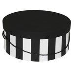 Black & White Wide Stripe Hat Box (17"x8 1/2")