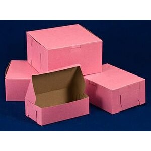 Pink Lock Corner Cake Bakery Box (6 1/4"x3 3/4"x2 1/8")