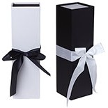 Rigid Black Matte Ribbon Tie Wine Box