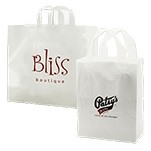 Imprinted Frosted Clear Bag w/Soft Loop Handles (16