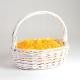 White Oval Wicker Gift Basket w/Top Handle (20"x13 1/2"x6 1/2")