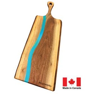 20" Live Edge Black Walnut Charcuterie/ Serving Paddle with Resin River