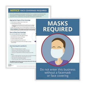 COVID-19 -Face Coverings/Masks Required Poster Set