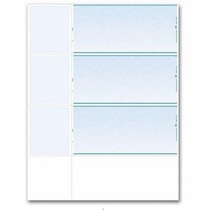 Blank Laser Wallet Size Check 3-Up (1 Part)