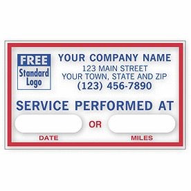 Static Cling Windshield Label (Service Performed At)