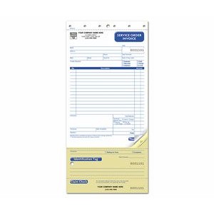 Compact Service Order Form w/ Claim Check (2 Part)