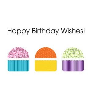 Colorful Cupcake Wishes Birthday Greeting Card