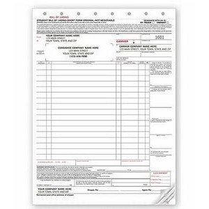 Large Bill of Lading Form (3 Part)