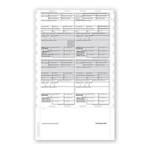 W-2 Tax Forms, 14" 4-Up Laser, Pressure Seal