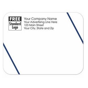 Rectangular Mailing Labels w/ Double Blue Angled Line