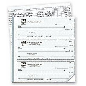 3-On-a-Page Business Size Checks With Deposit Tickets (2 Part)
